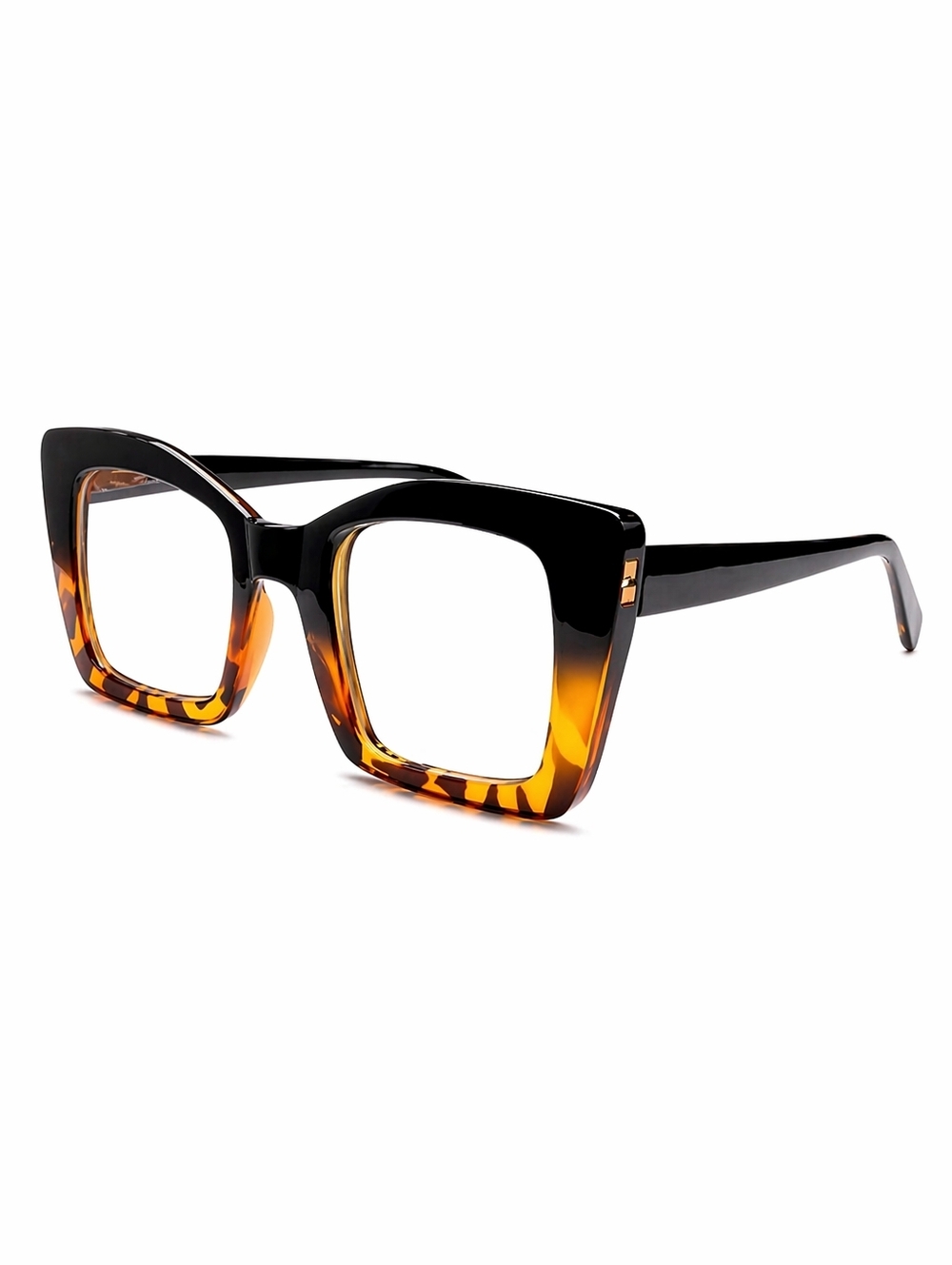 +250 Oversized Two-Tone Tortoiseshell Square Glasses